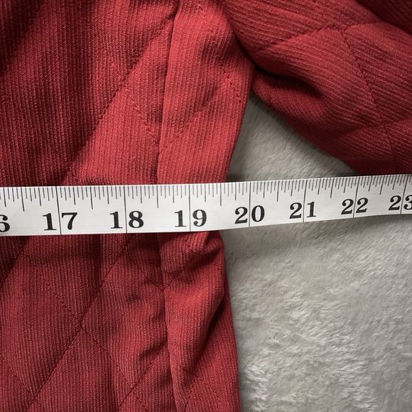 Vintage Koret City Blues Women's Quilted Jacket M Red Button Up Y2k Preppy Coat - Picture 12 of 13